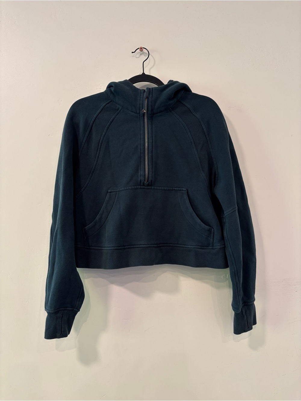 Lululemon Scuba Oversized 1/2 Zip Hoodie Womens M/L Green Hooded Sweatshirt